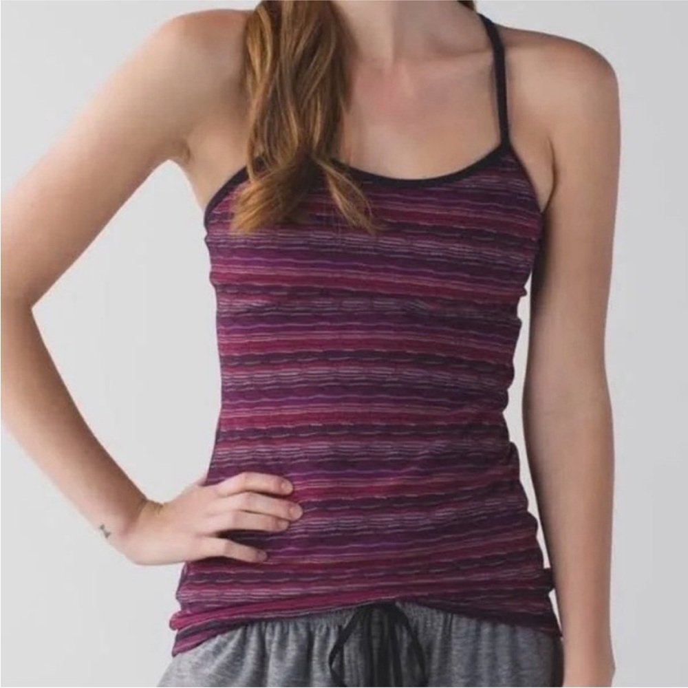 Lululemon Space Dye Twist Regal Plum Alarming Naval Blue Power Y Tank Size 6
